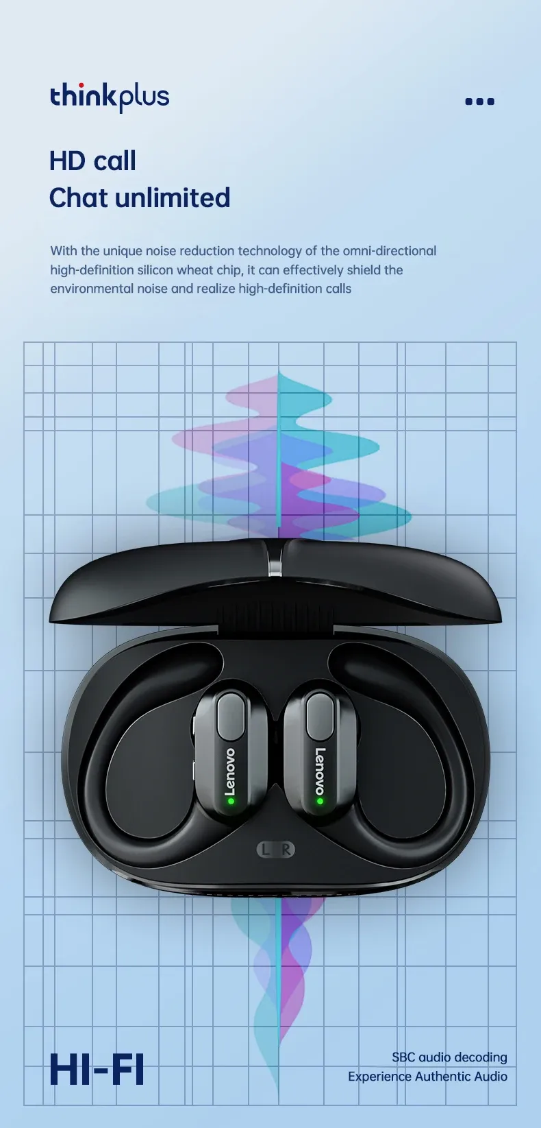 Lenovo XT80 Sports Wireless Earphones with Mic, Bluetooth 5.3, LED Power Display, Hifi Stereo Sound, Ear Hook Design for Active Lifestyles showcase 9