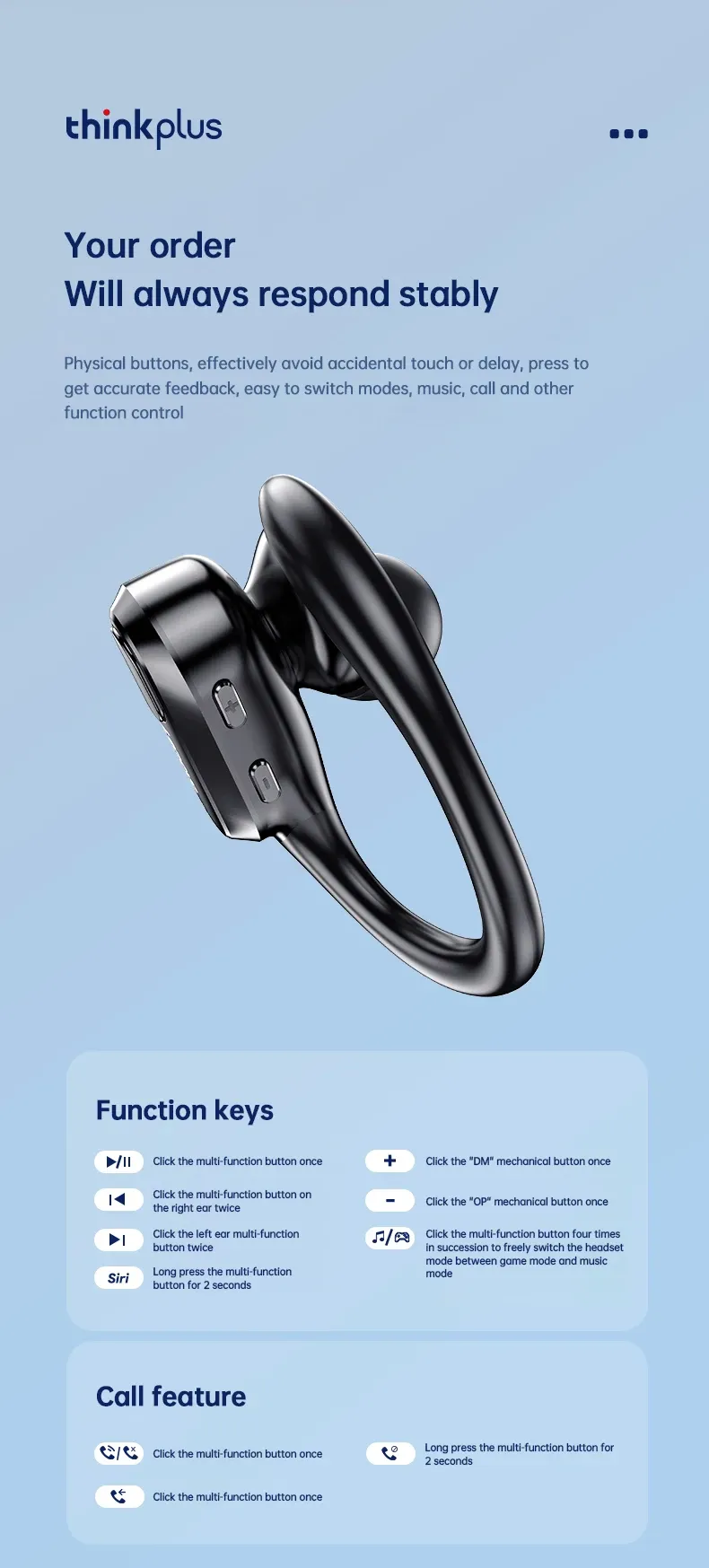 Lenovo XT80 Sports Wireless Earphones with Mic, Bluetooth 5.3, LED Power Display, Hifi Stereo Sound, Ear Hook Design for Active Lifestyles showcase 12