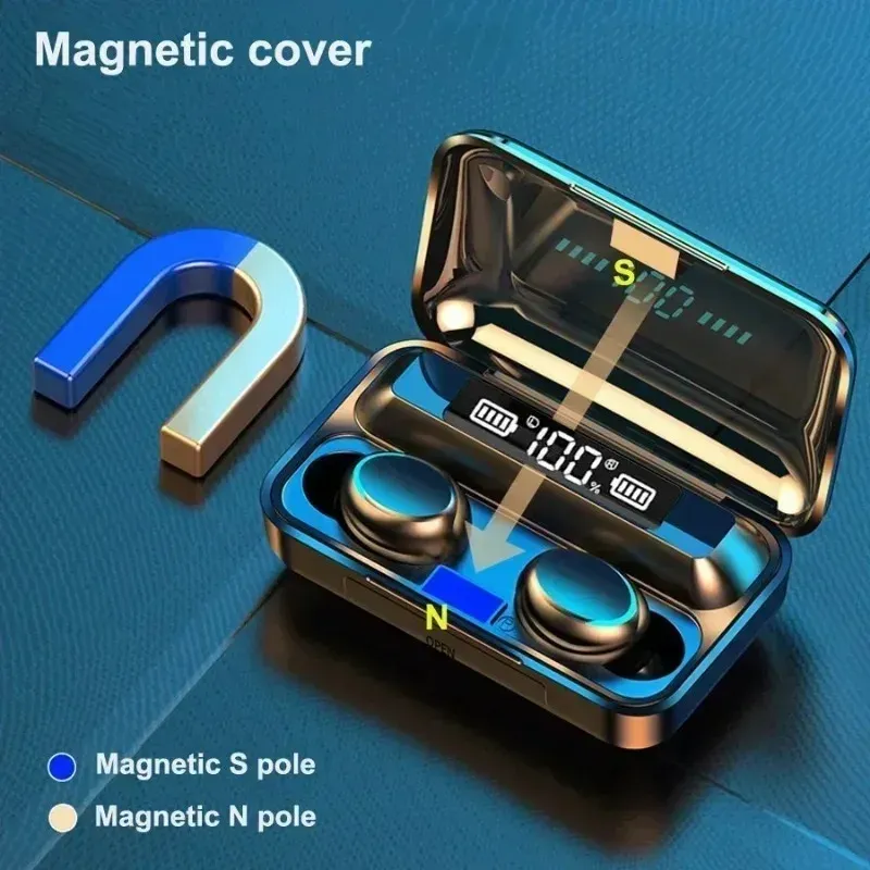 F9 TWS Wireless Earbuds with Charging Case - 9D Stereo Bass Bluetooth 5.1 Headphones, Touch Control, Waterproof Sports Headset for All Smartphones thumbnail 2