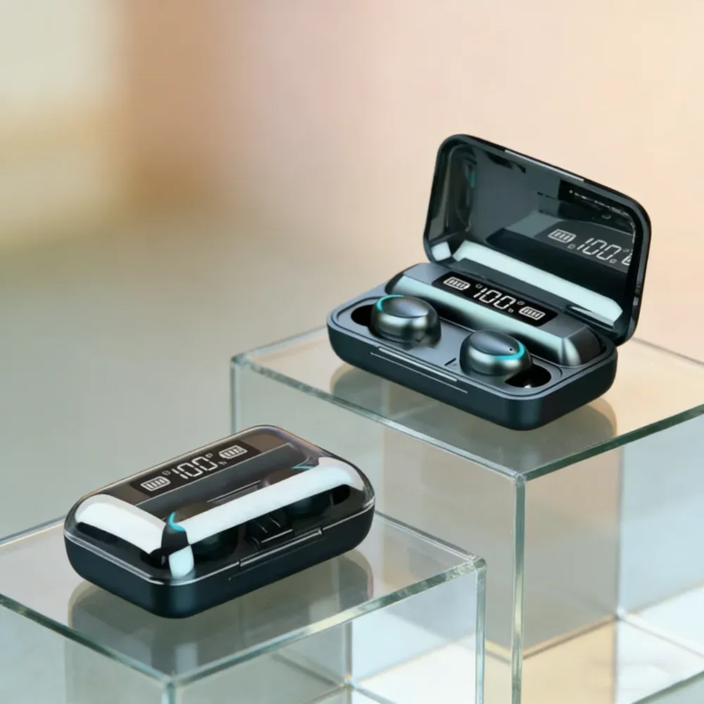 F9 TWS Wireless Earbuds with Charging Case - 9D Stereo Bass Bluetooth 5.1 Headphones, Touch Control, Waterproof Sports Headset for All Smartphones