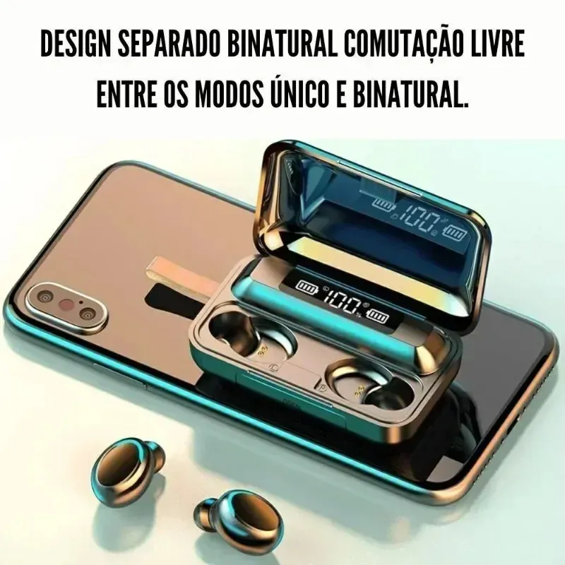 F9 TWS Wireless Earbuds with Charging Case - 9D Stereo Bass Bluetooth 5.1 Headphones, Touch Control, Waterproof Sports Headset for All Smartphones thumbnail 5