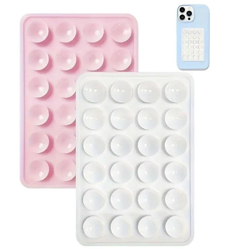 Silicone Suction Cup Phone Holder Mat - Universal Anti-Slip Wall Mount Stand for Phone Cases, Power Banks - Portable 8.5x5.5cm thumbnail 5