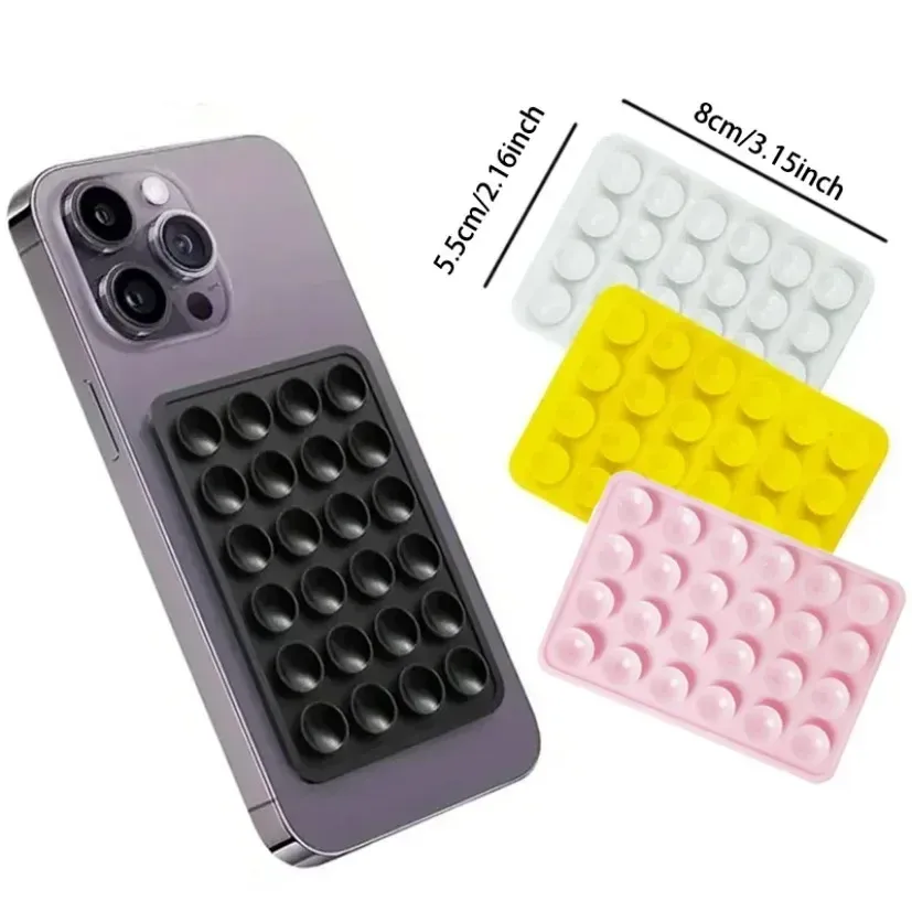 Silicone Suction Cup Phone Holder Mat - Universal Anti-Slip Wall Mount Stand for Phone Cases, Power Banks - Portable 8.5x5.5cm thumbnail 3
