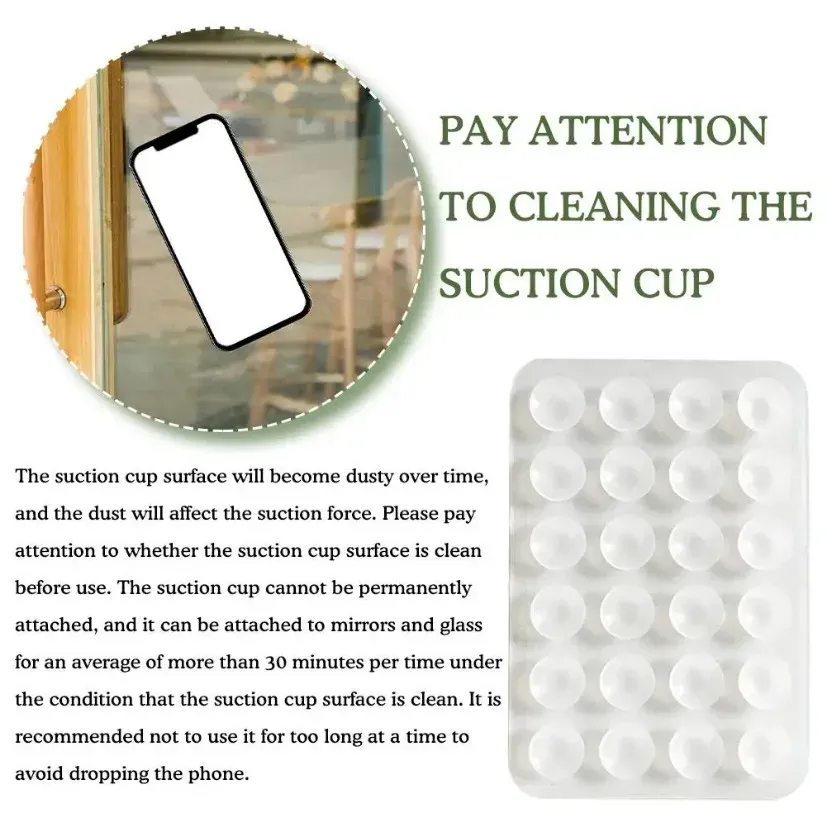 Silicone Suction Cup Phone Holder Mat - Universal Anti-Slip Wall Mount Stand for Phone Cases, Power Banks - Portable 8.5x5.5cm thumbnail 6