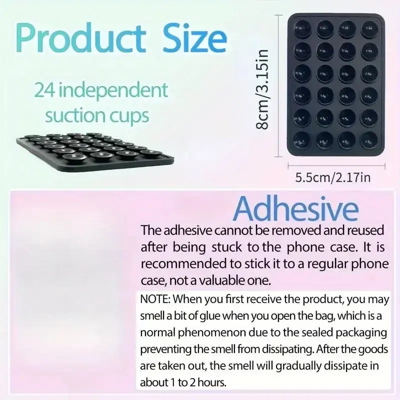 Silicone Suction Cup Phone Holder Mat - Universal Anti-Slip Wall Mount Stand for Phone Cases, Power Banks - Portable 8.5x5.5cm showcase 14