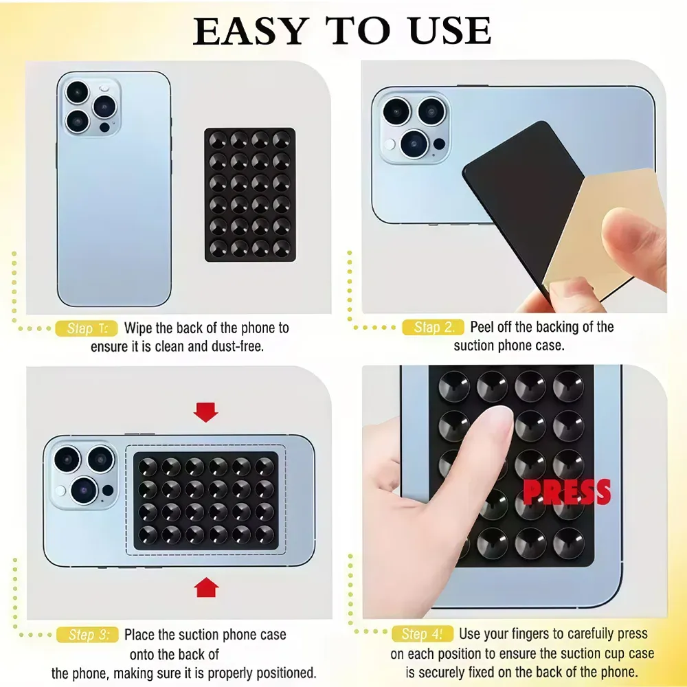 Candy Color Silicone Suction Phone Case Mount - Non-Slip Suction Cup Phone Stand Holder for Selfies & Videos showcase 5