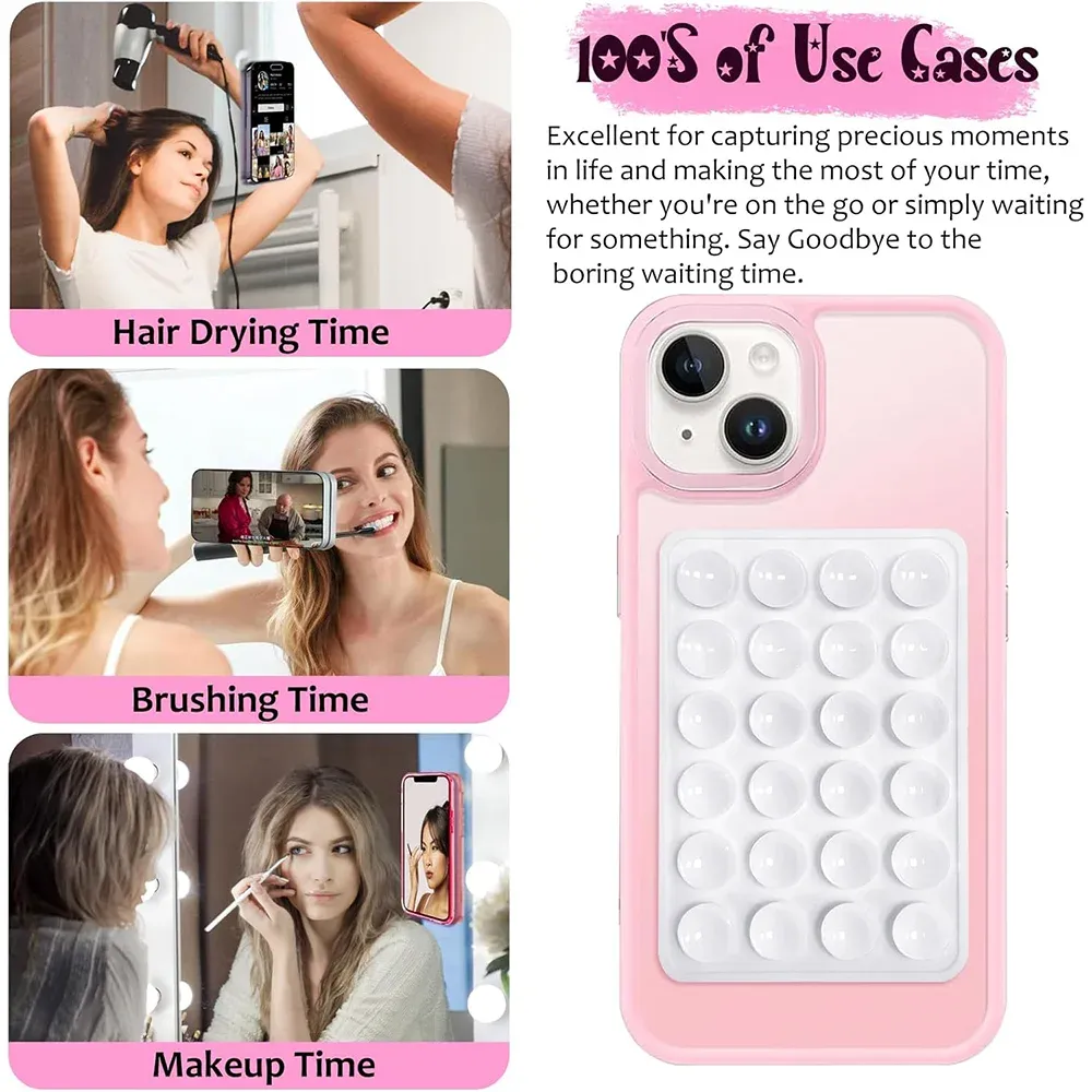 Candy Color Silicone Suction Phone Case Mount - Non-Slip Suction Cup Phone Stand Holder for Selfies & Videos thumbnail 3