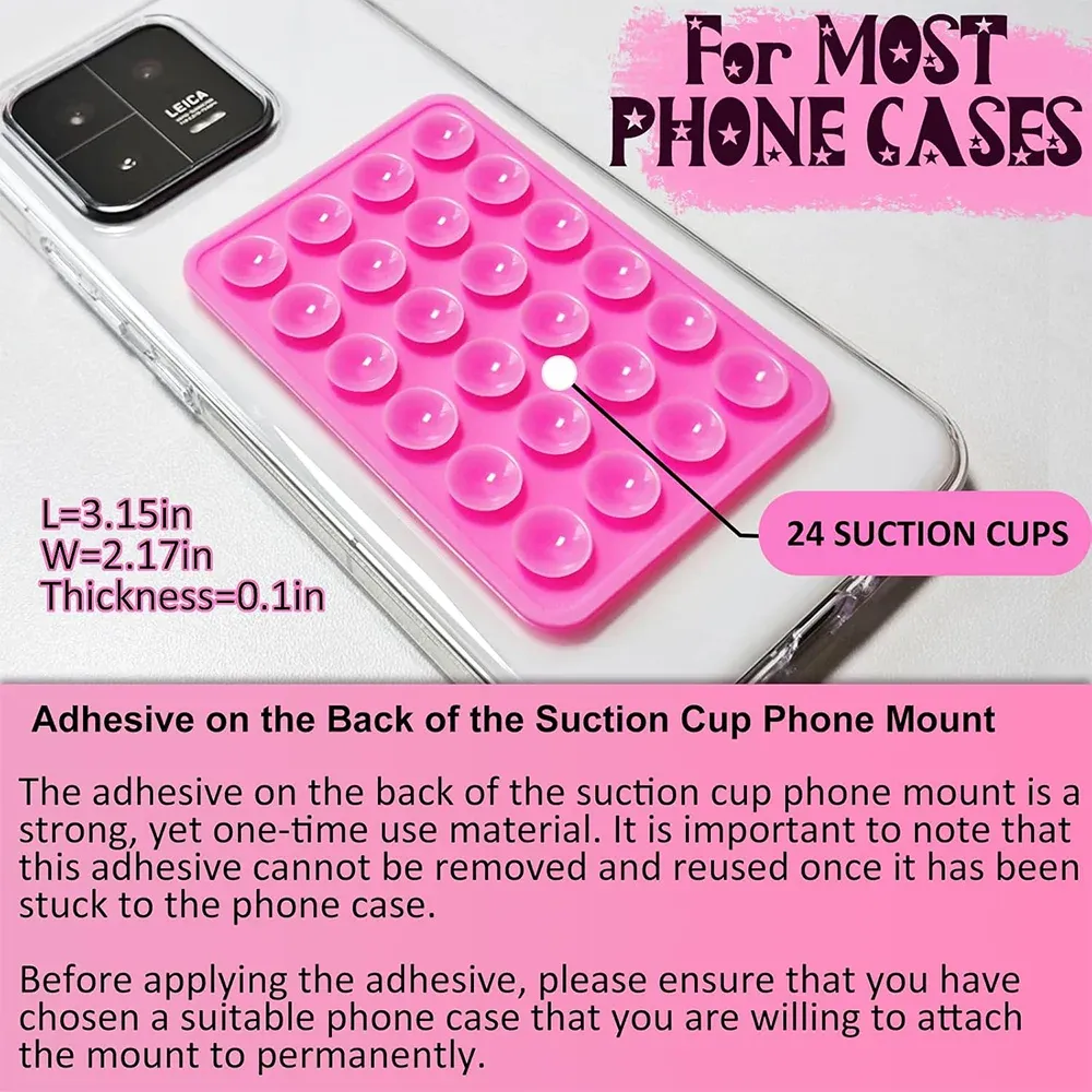 Candy Color Silicone Suction Phone Case Mount - Non-Slip Suction Cup Phone Stand Holder for Selfies & Videos thumbnail 5
