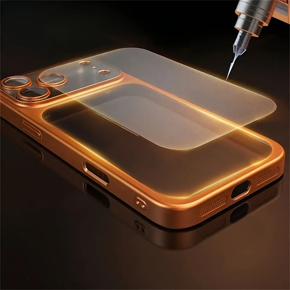 Luxury Plating Color Transparent PC Phone Case for iPhone 17 16 15 14 13 Pro Max with Air Lens Protection, Matte Hard Back Cover thumbnail 4