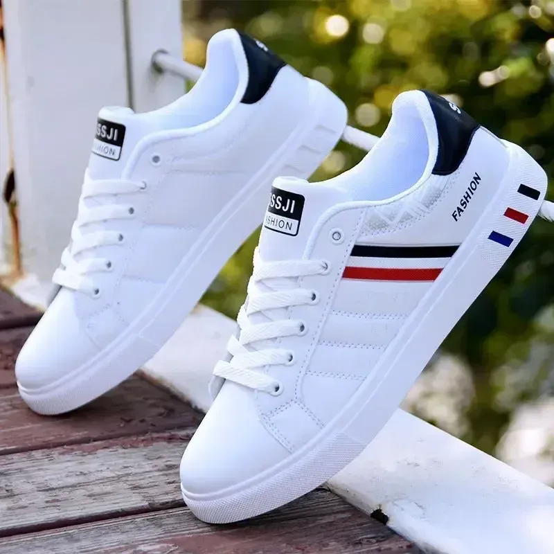 Men's Lightweight PU Leather Casual Sneakers - Breathable Sports Shoes for Everyday Wear thumbnail 1