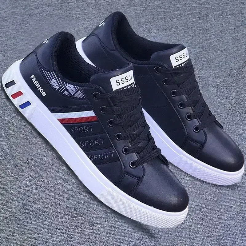 Men's Lightweight PU Leather Casual Sneakers - Breathable Sports Shoes for Everyday Wear thumbnail 5