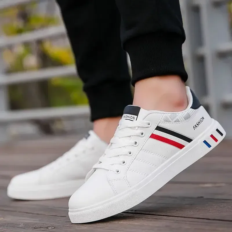 Men's Lightweight PU Leather Casual Sneakers - Breathable Sports Shoes for Everyday Wear showcase 2