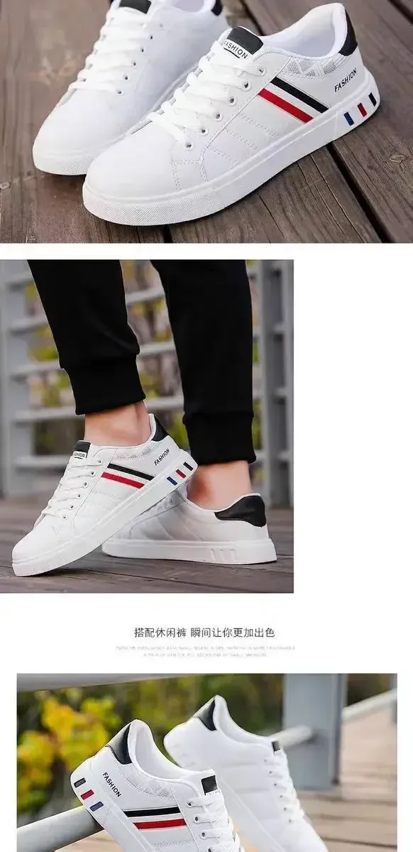 Men's Lightweight PU Leather Casual Sneakers - Breathable Sports Shoes for Everyday Wear showcase 7