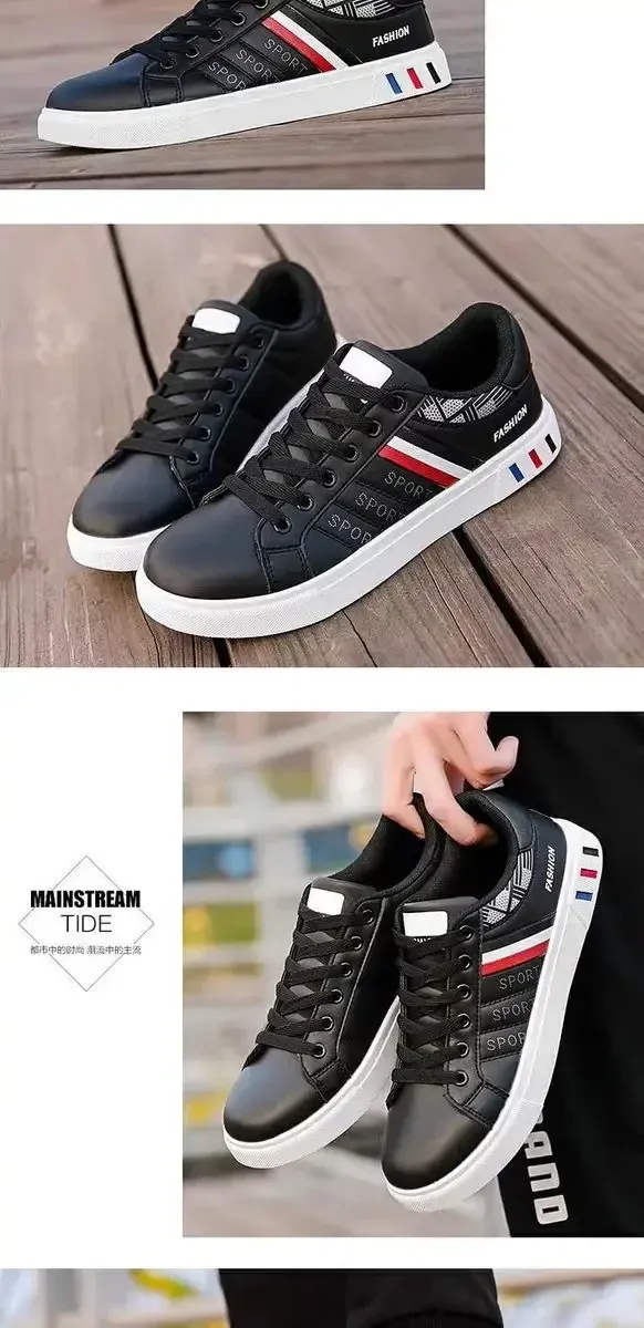Men's Lightweight PU Leather Casual Sneakers - Breathable Sports Shoes for Everyday Wear showcase 4