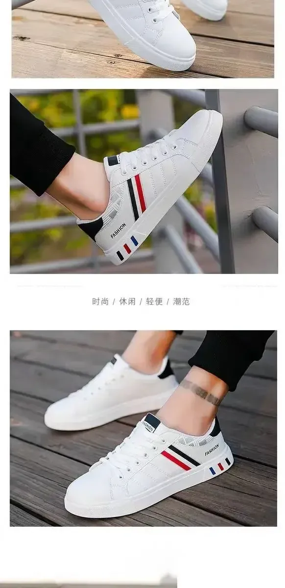 Men's Lightweight PU Leather Casual Sneakers - Breathable Sports Shoes for Everyday Wear showcase 6