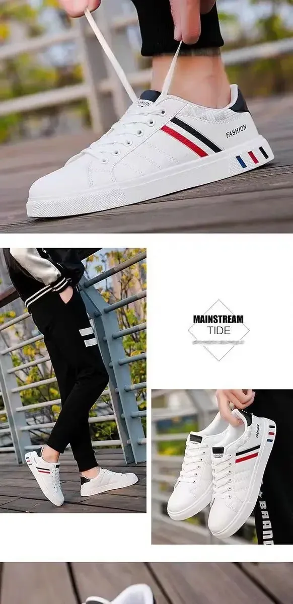 Men's Lightweight PU Leather Casual Sneakers - Breathable Sports Shoes for Everyday Wear showcase 8
