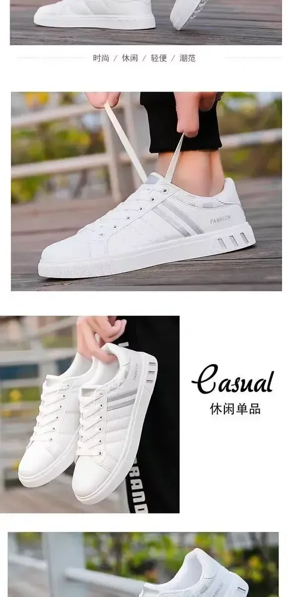 Men's Lightweight PU Leather Casual Sneakers - Breathable Sports Shoes for Everyday Wear showcase 9