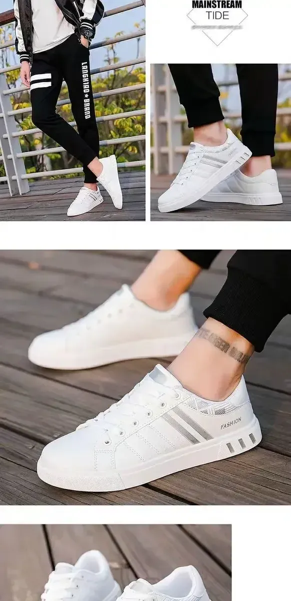 Men's Lightweight PU Leather Casual Sneakers - Breathable Sports Shoes for Everyday Wear showcase 11