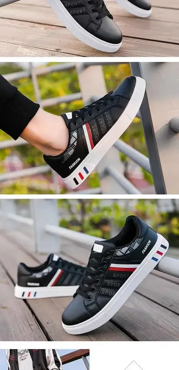 Men's Lightweight PU Leather Casual Sneakers - Breathable Sports Shoes for Everyday Wear showcase 12