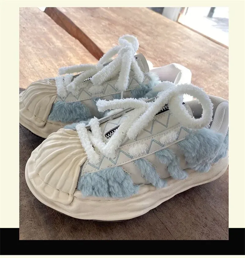 Cute Plush Sneakers Shoelaces for Men & Women - 0.8cm Wide Flat White Laces for Casual Canvas High-Top Shoes, 80-160cm Length showcase 8