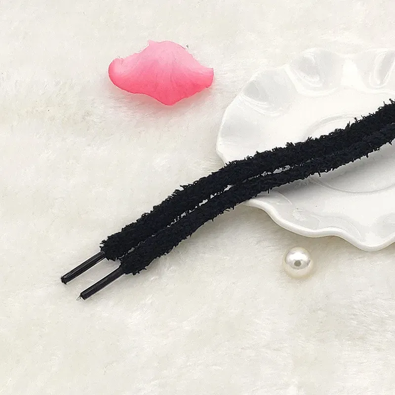Cute Plush Sneakers Shoelaces for Men & Women - 0.8cm Wide Flat White Laces for Casual Canvas High-Top Shoes, 80-160cm Length showcase 13
