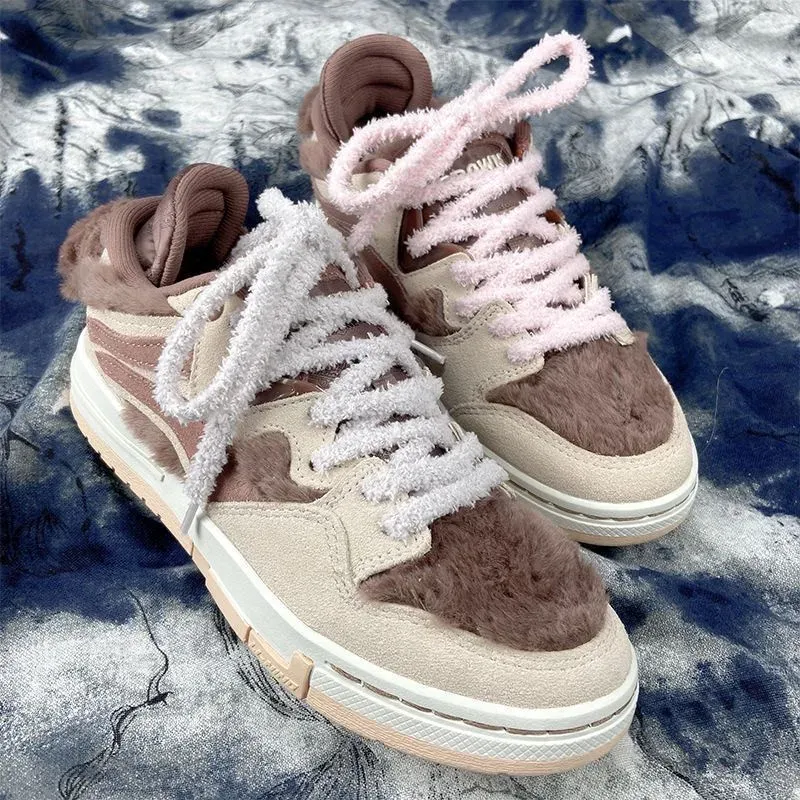 Cute Plush Sneakers Shoelaces for Men & Women - 0.8cm Wide Flat White Laces for Casual Canvas High-Top Shoes, 80-160cm Length - Image 3