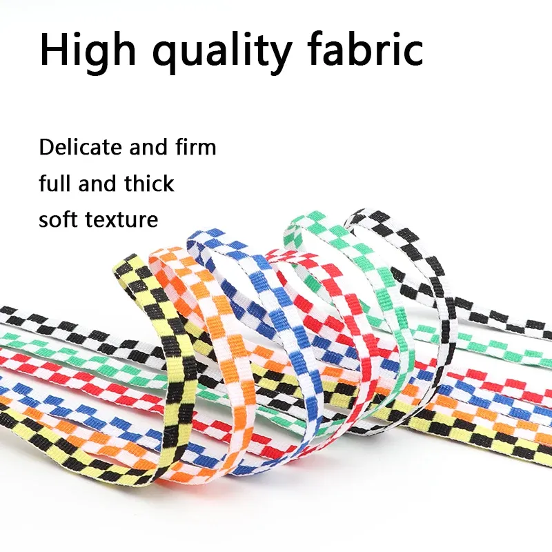 Flat Checkered Grid Shoelaces for Sneakers - Stylish Black & White Plaid Shoe Laces for Men & Women - Durable Polyester Laces (1 Pair) thumbnail 6