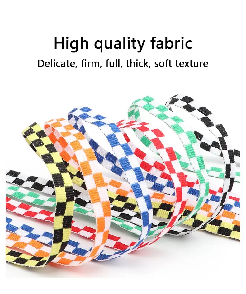 Flat Checkered Grid Shoelaces for Sneakers - Stylish Black & White Plaid Shoe Laces for Men & Women - Durable Polyester Laces (1 Pair) showcase 5