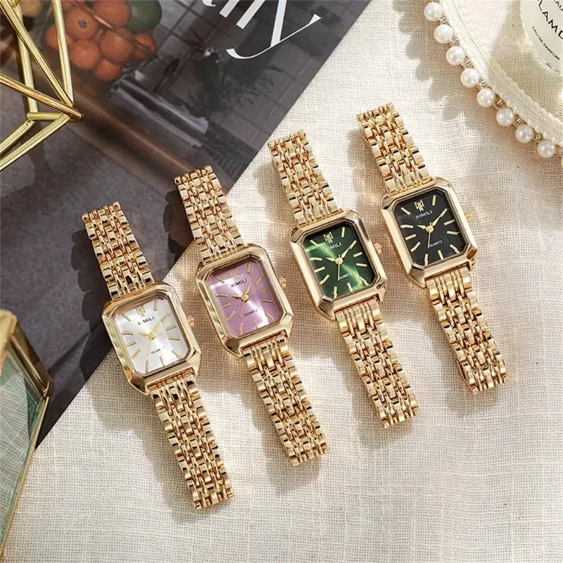 2025 Fashion Women's Square Quartz Watch - Elegant Alloy Folding Clasp, Gold Plated Design, Perfect Holiday Gift for Corporate and Casual Wear thumbnail 6