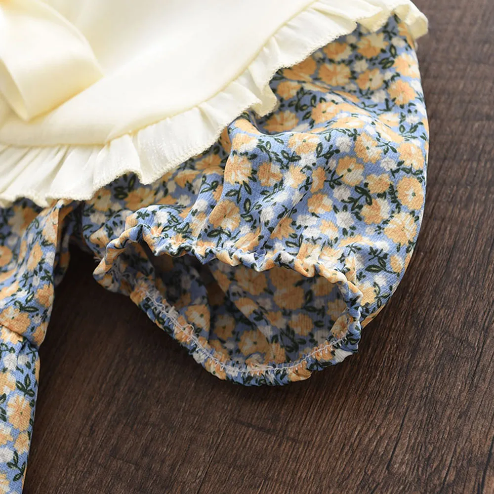 Floral Summer Dress for Girls - Casual Bow Patchwork Princess Style Baby Toddler Party Frock showcase 3