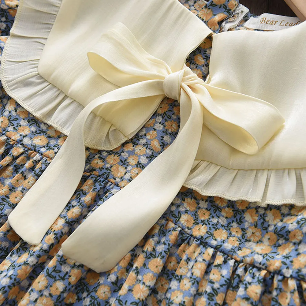 Floral Summer Dress for Girls - Casual Bow Patchwork Princess Style Baby Toddler Party Frock showcase 2