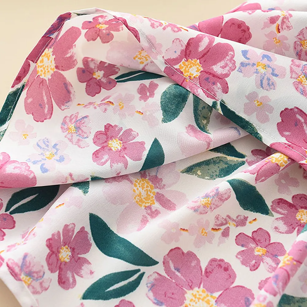 Floral Summer Dress for Girls - Casual Bow Patchwork Princess Style Baby Toddler Party Frock showcase 13