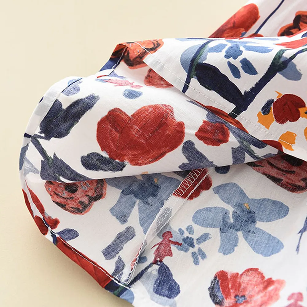 Floral Summer Dress for Girls - Casual Bow Patchwork Princess Style Baby Toddler Party Frock showcase 21