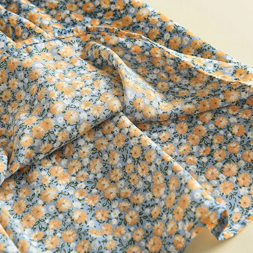 Floral Summer Dress for Girls - Casual Bow Patchwork Princess Style Baby Toddler Party Frock thumbnail 6