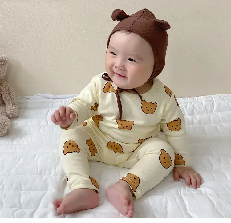Baby Boys Girls Autumn Winter Cotton Pajama Set 2pcs Long Sleeve Underwear Outfit for Cozy Sleepwear showcase 7