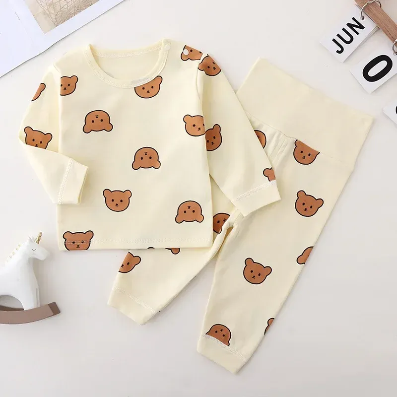 Baby Boys Girls Autumn Winter Cotton Pajama Set 2pcs Long Sleeve Underwear Outfit for Cozy Sleepwear showcase 19