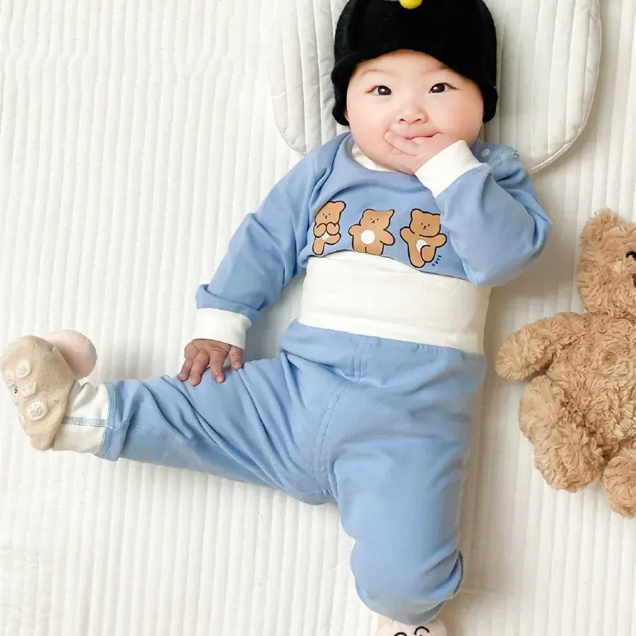 Baby Boys Girls Autumn Winter Cotton Pajama Set 2pcs Long Sleeve Underwear Outfit for Cozy Sleepwear showcase 4