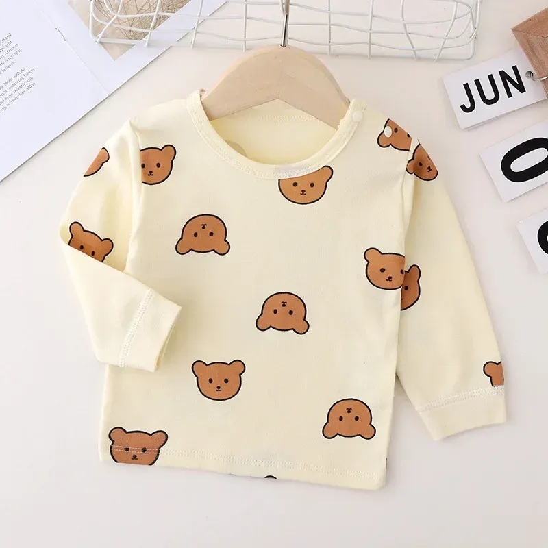 Baby Boys Girls Autumn Winter Cotton Pajama Set 2pcs Long Sleeve Underwear Outfit for Cozy Sleepwear showcase 22