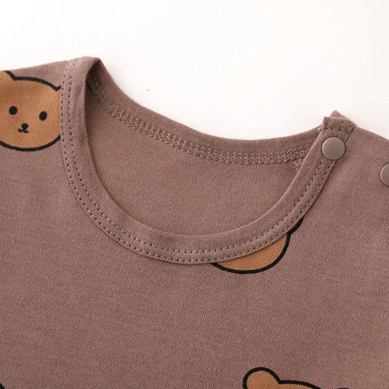 Baby Boys Girls Autumn Winter Cotton Pajama Set 2pcs Long Sleeve Underwear Outfit for Cozy Sleepwear showcase 25