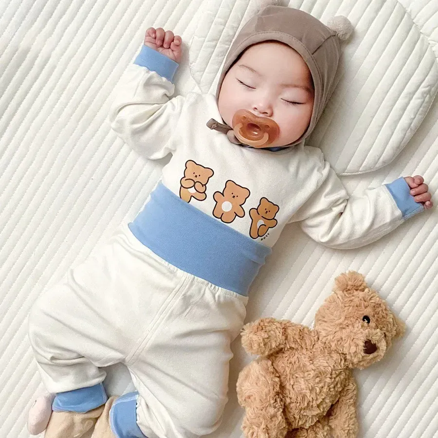 Baby Boys Girls Autumn Winter Cotton Pajama Set 2pcs Long Sleeve Underwear Outfit for Cozy Sleepwear showcase 3
