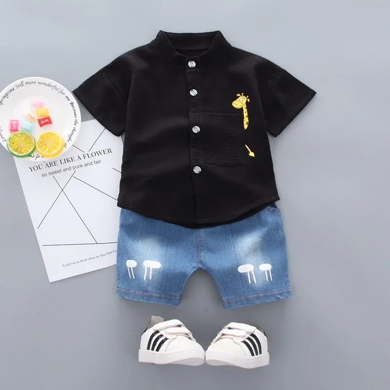 Summer Toddler Boys Cartoon Tops & Denim Shorts Set - Cute Baby Clothes Outfit for Ages 9M-4T showcase 5