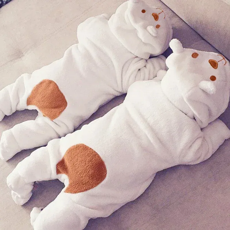 Newborn Baby Bear Hooded Romper Jumpsuit for Boys & Girls - Long Sleeve Cotton Bodysuit Playsuit for Toddlers - Image 3