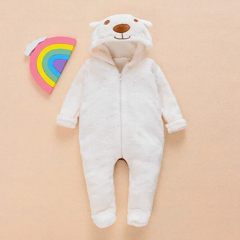 Newborn Baby Bear Hooded Romper Jumpsuit for Boys & Girls - Long Sleeve Cotton Bodysuit Playsuit for Toddlers - Image 4