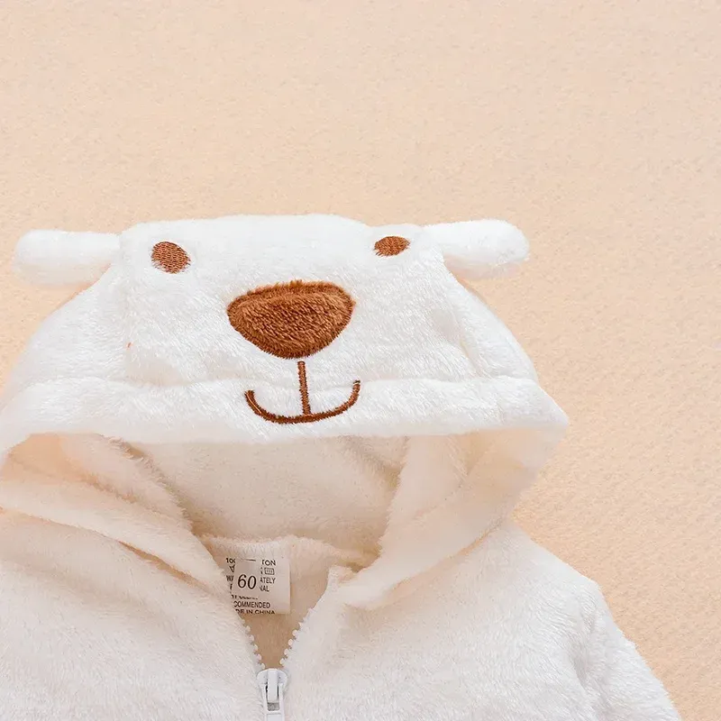 Newborn Baby Bear Hooded Romper Jumpsuit for Boys & Girls - Long Sleeve Cotton Bodysuit Playsuit for Toddlers - Image 6