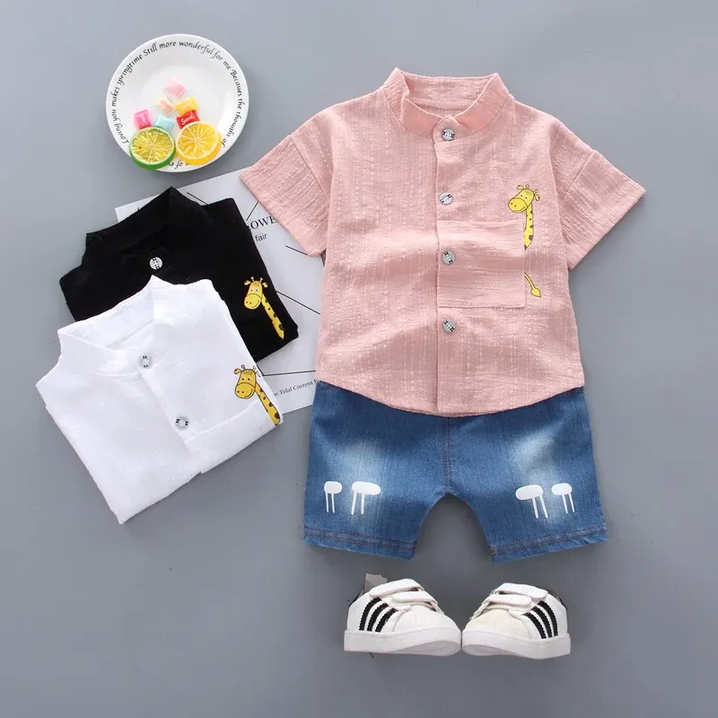 Toddler Boys Cartoon Tops & Denim Shorts Set - Summer Outfit for Kids Ages 9 Months to 4 Years thumbnail 3