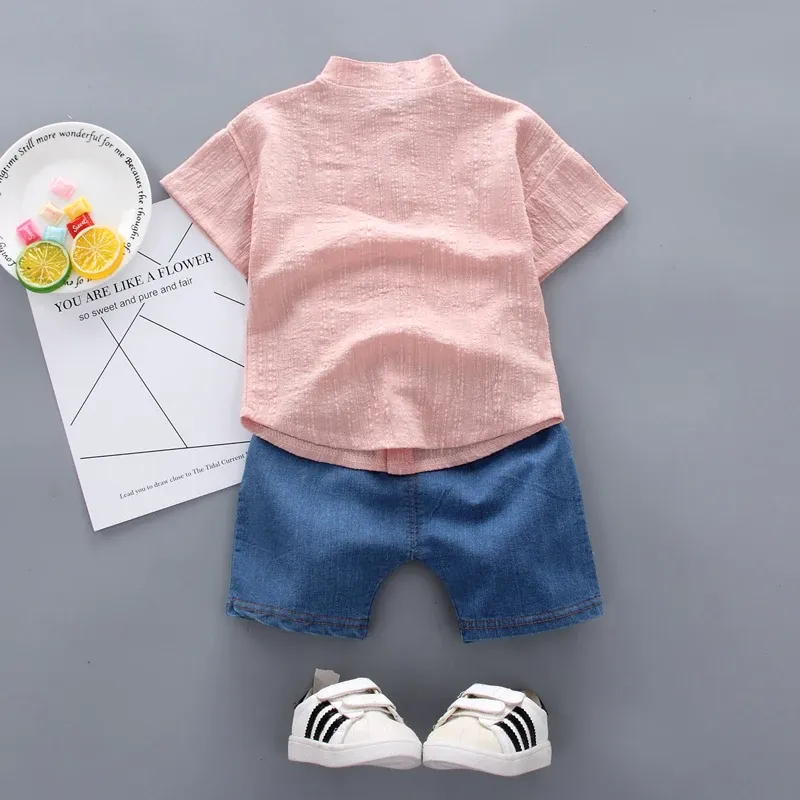 Toddler Boys Cartoon Tops & Denim Shorts Set - Summer Outfit for Kids Ages 9 Months to 4 Years thumbnail 4