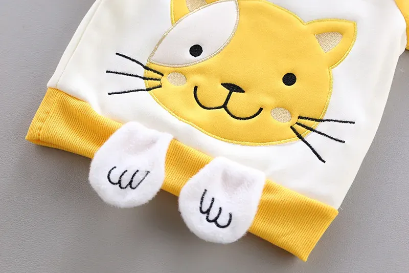 Winter Baby Fleece Clothing Set - Warm Cotton Thicken Hooded Sweater & Cartoon Bear Pants 3Pcs Outfit for Boys & Girls, Ages 9 Months to 4 Years showcase 13
