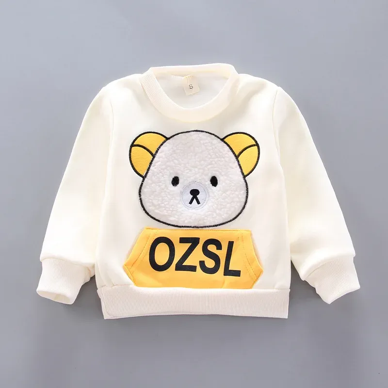 Winter Baby Fleece Clothing Set - Warm Cotton Thicken Hooded Sweater & Cartoon Bear Pants 3Pcs Outfit for Boys & Girls, Ages 9 Months to 4 Years showcase 24