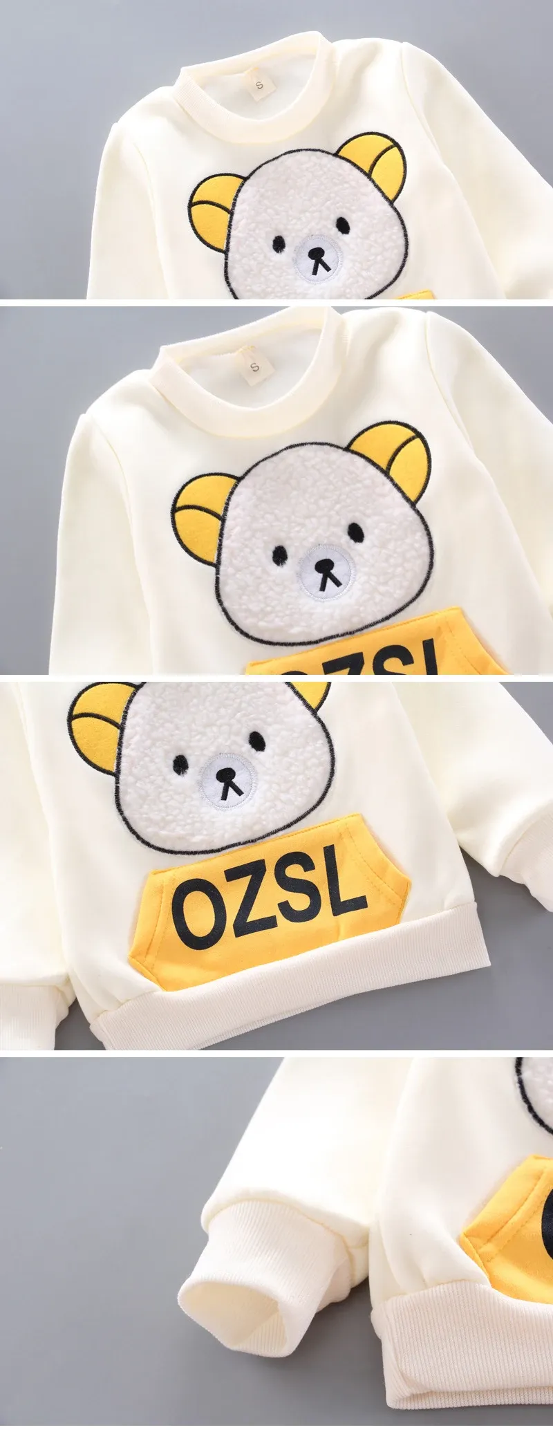 Winter Baby Fleece Clothing Set - Warm Cotton Thicken Hooded Sweater & Cartoon Bear Pants 3Pcs Outfit for Boys & Girls, Ages 9 Months to 4 Years showcase 26