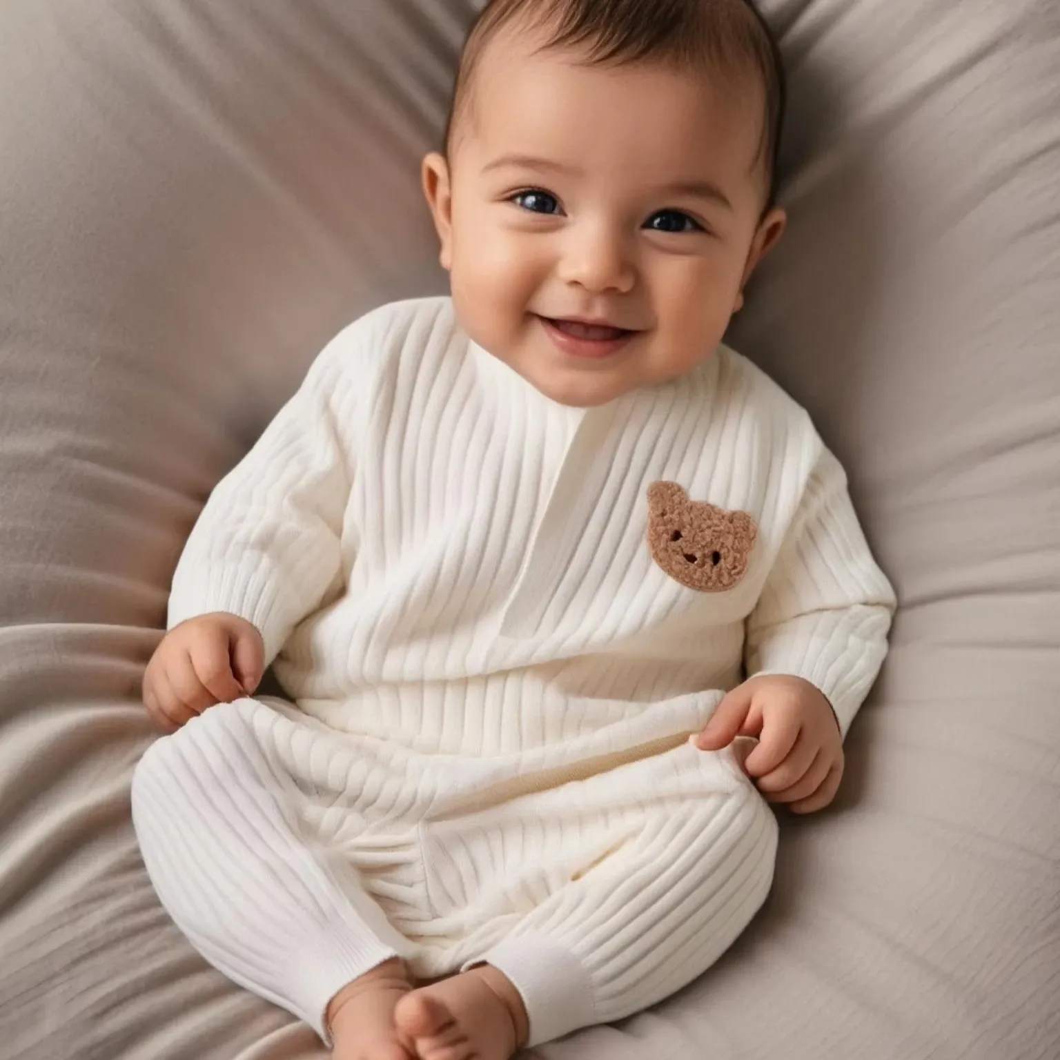Autumn Baby Clothes Bodysuit Romper for Boys & Girls, 100% Cotton Long Sleeve Loungewear Outfit for Newborns 0-24 Months, Solid Color Soft & Cozy Sleepwear thumbnail 1